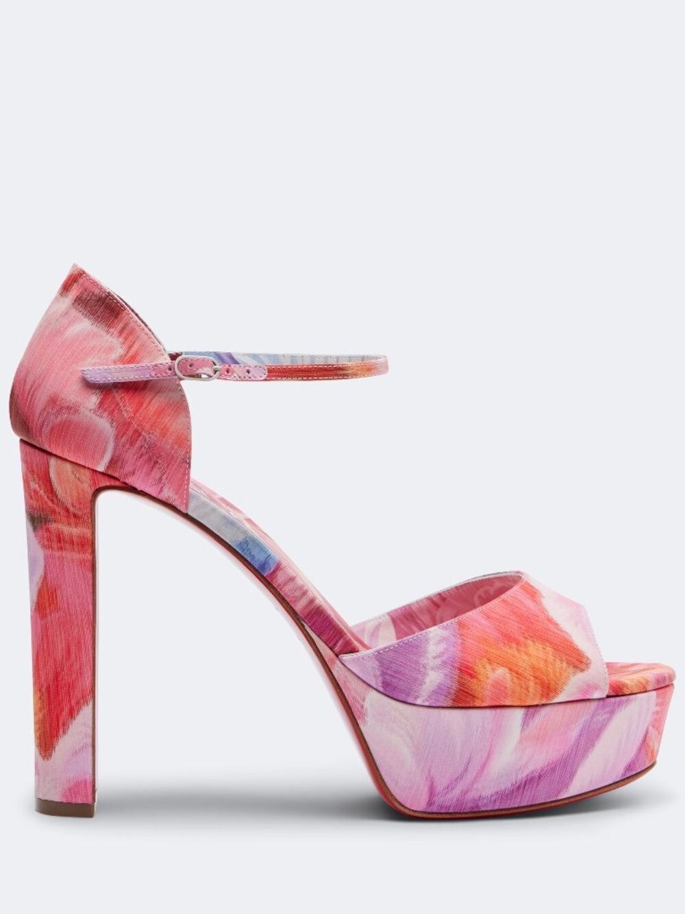 Christian Louboutin SANDALOO Peonies Flower Platform Mary Jane Heels Sandals